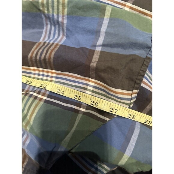 Lucky Brand Western Shirt Mens XL Blue Green Plaid Pearl Snap Cowboy Sportswear - Picture 4 of 8